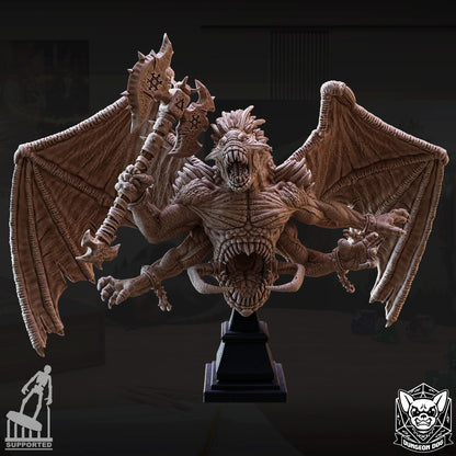 Klurichir Demon Lord Bust 3D printed resin statue for collectors and painters by D&K Custom Prints.