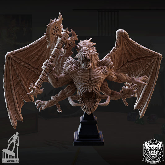 Klurichir Demon Lord Bust 3D printed resin statue for collectors and painters by D&K Custom Prints.