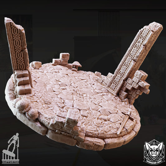 Terreno de base en ruinas | Cuadrícula 3x3 | 75 mm