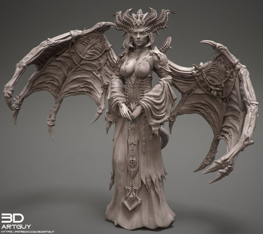 Demon Lord resin fan art statue collectible – DIY, raw, primed, painted