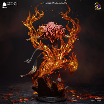 Dark Phoenix 1:8 scale resin statue with dynamic flame effects and scenic base