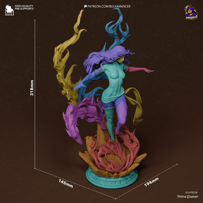 Dark Phoenix 1:8 scale resin statue with dynamic flame effects and scenic base