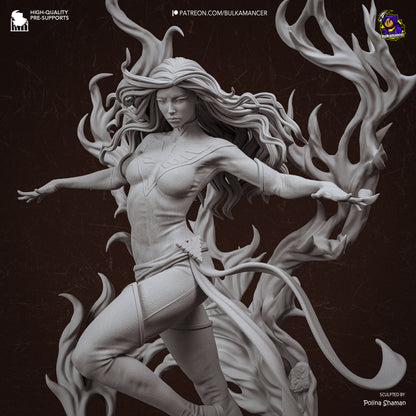 Dark Phoenix 1:8 scale resin statue with dynamic flame effects and scenic base