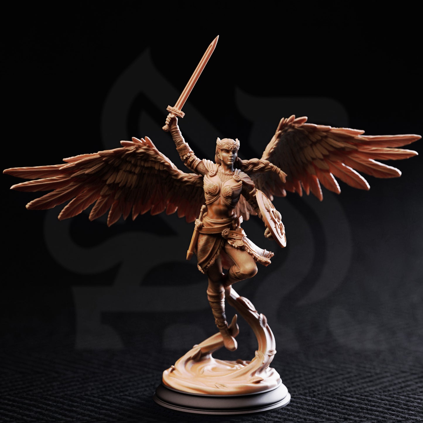 Valkyrie Shieldmaiden resin miniature warriors with wings and dynamic poses