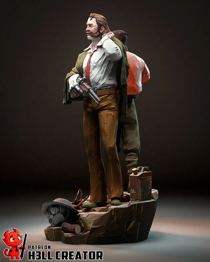 Disco Elysium - Fan Art Statue & Busts (Kim & Harry)