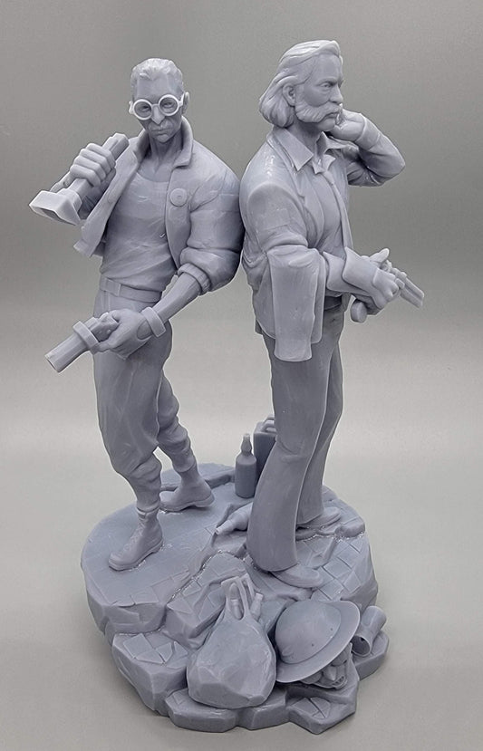 Disco Elysium - Kim & Harry Statue Printed & Assembled by D&K Custom Prints