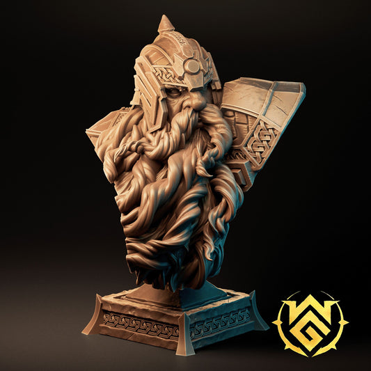 Emgus the Holy paladin resin miniature and bust with sacred tome and war mace
