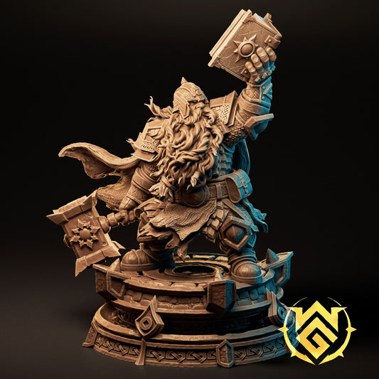 Emgus the Holy paladin resin miniature and bust with sacred tome and war mace
