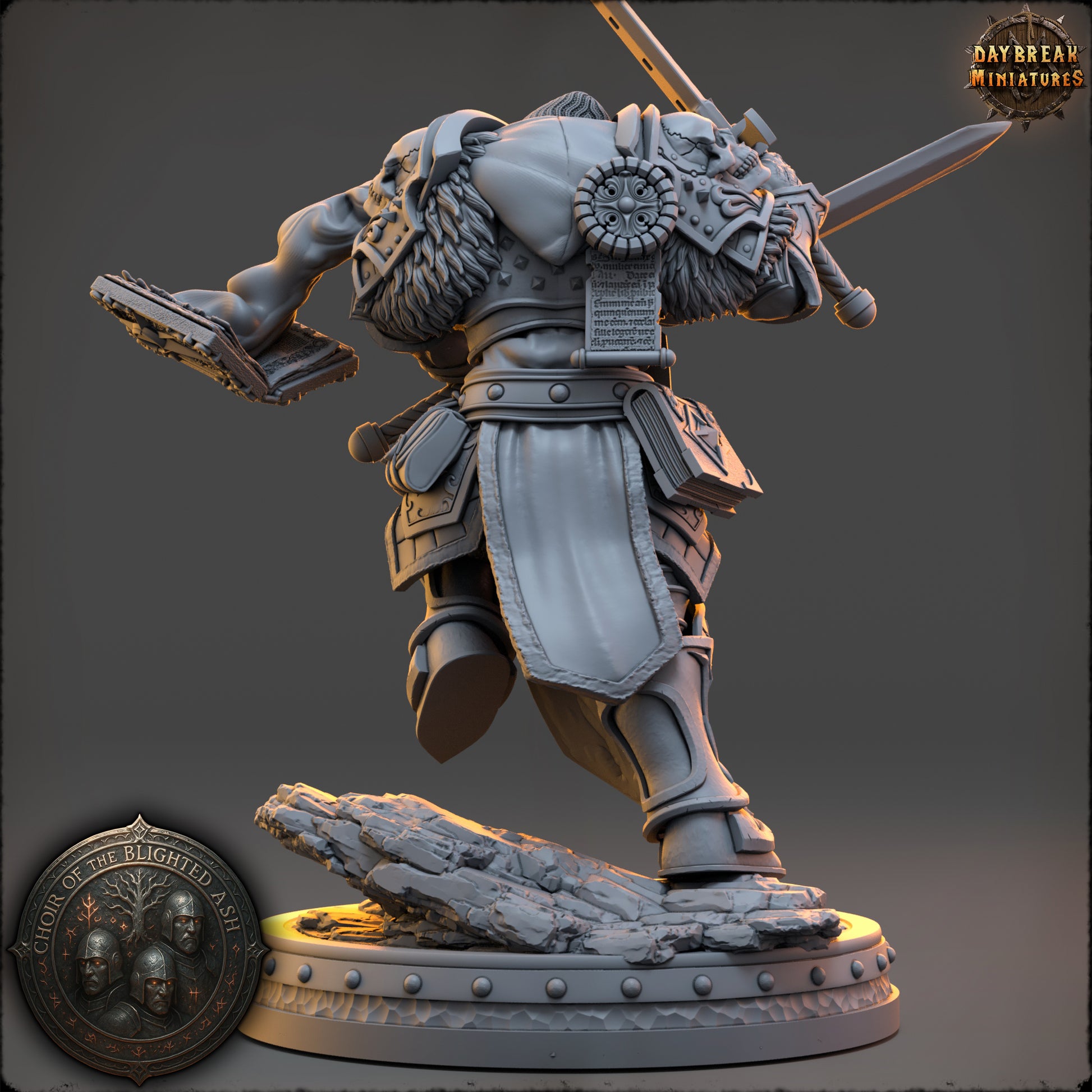 Eryn Kalross Paladin miniature from the Choir of the Blighted Ash by Daybreak Miniatures, 32 mm resin figure for tabletop games and fantasy display.