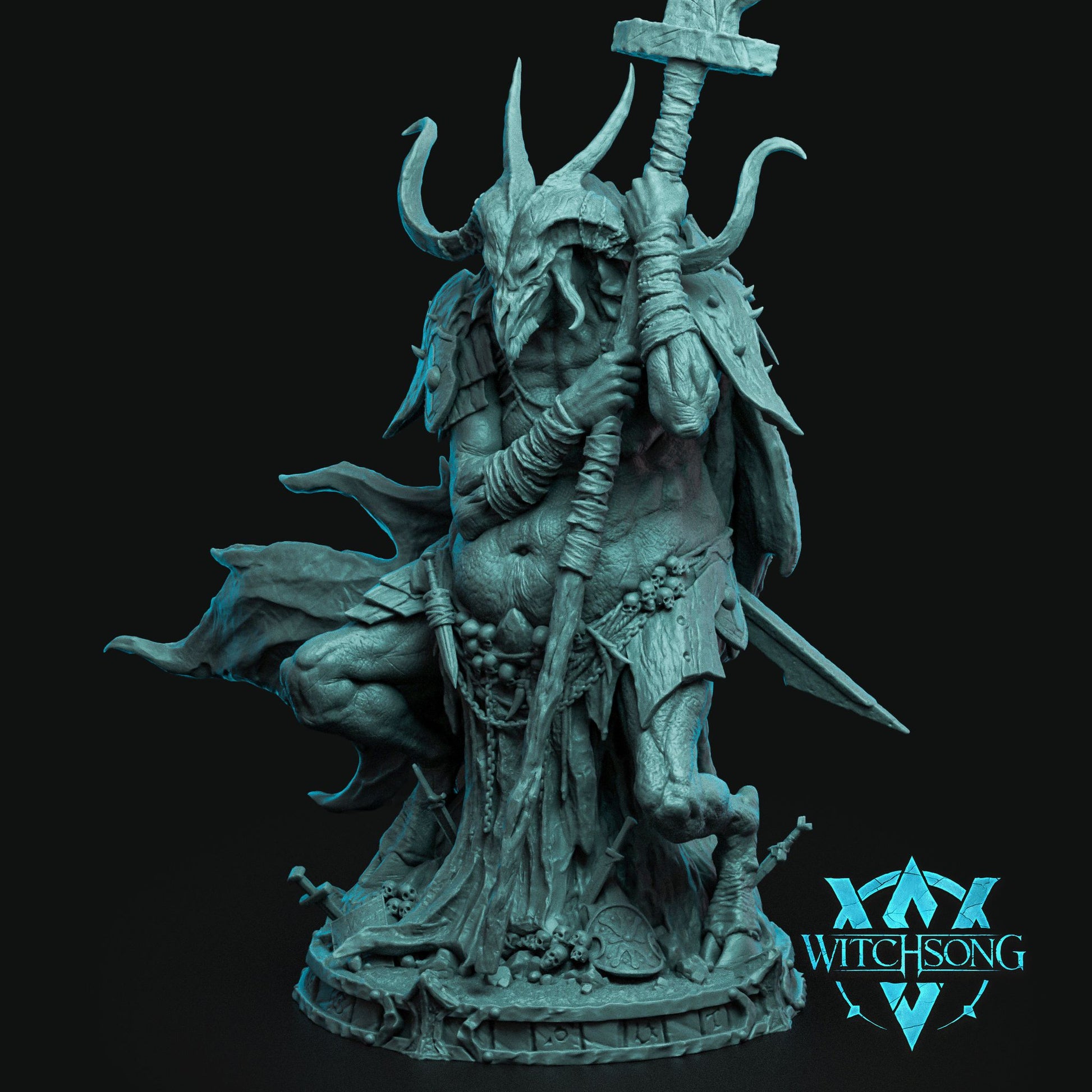 Fallen Minotaur demon boss miniature huge monster for Dungeons and Dragons tabletop RPG