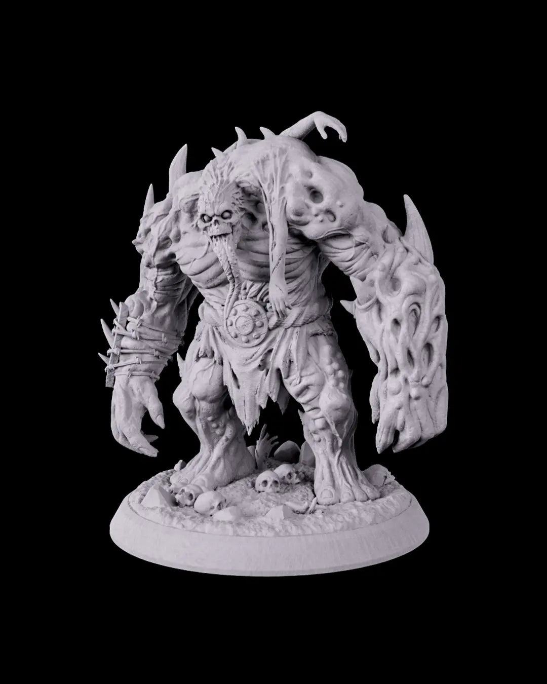 3D printed resin miniature of a Flesh Golem