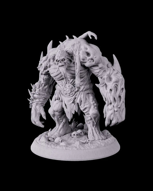 3D printed resin miniature of a Flesh Golem