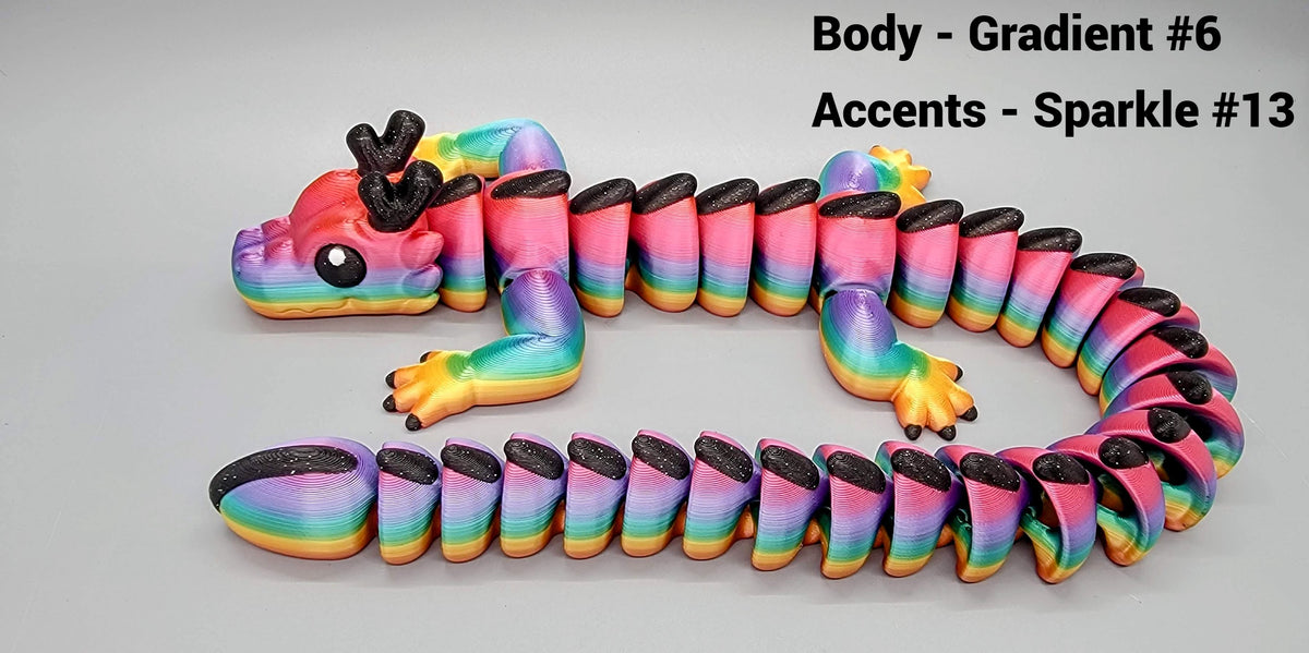 Horned Flexi Dragon – Articulated Toy