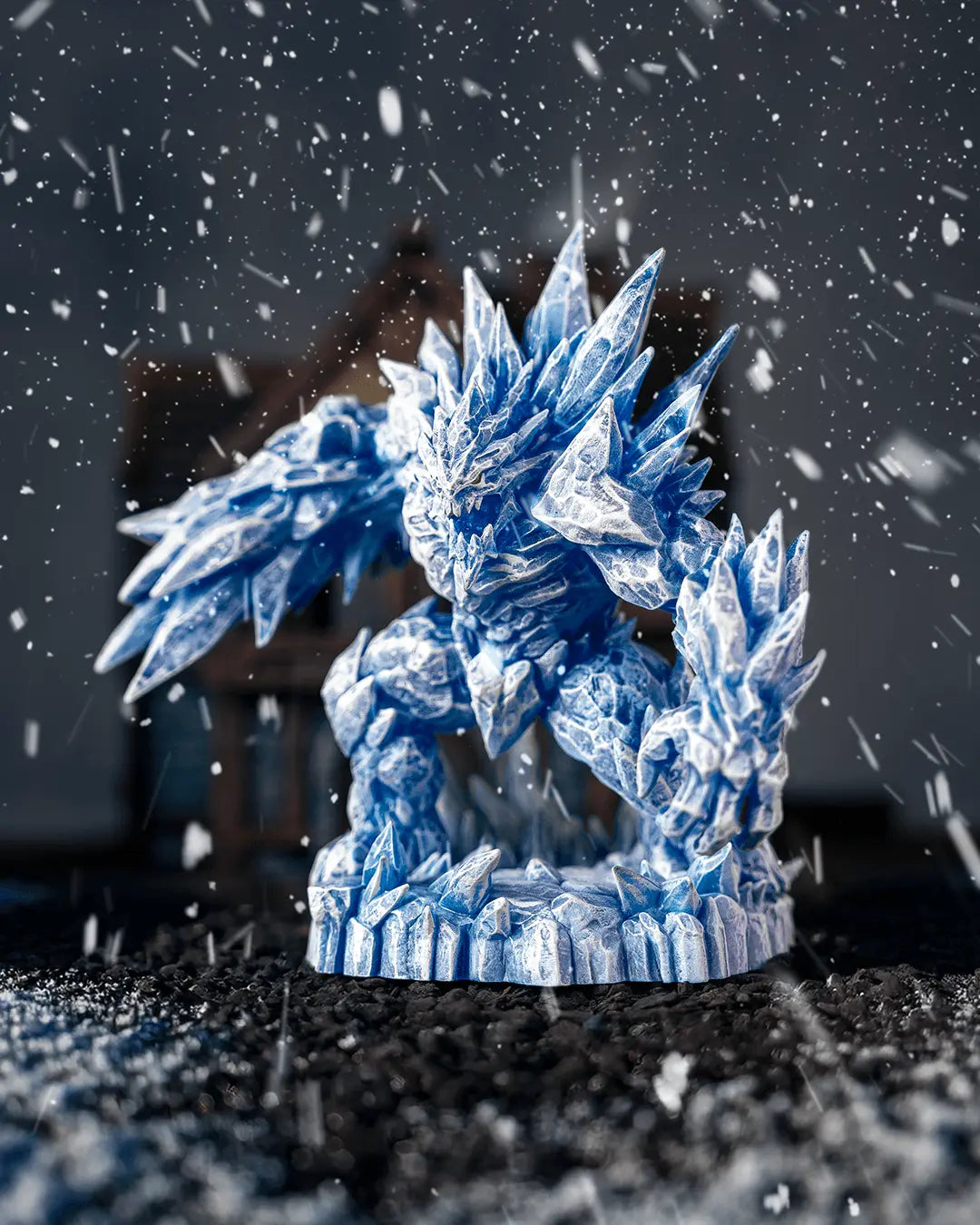 Digital render of a painted Ice blue Glacier Golem