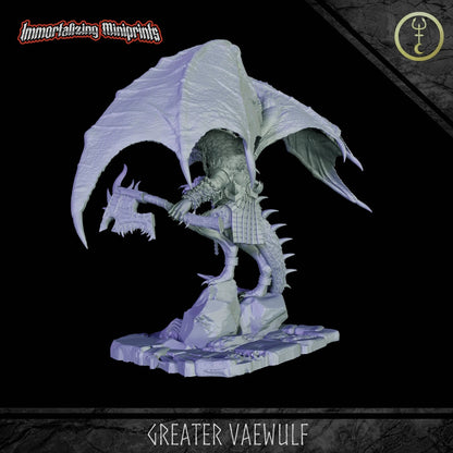 Front angle of Greater Vaewulf highlighting spiked limbs and sculpted axe.