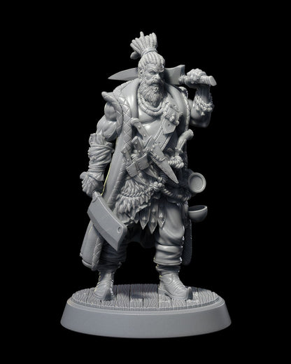Grub resin miniature figure for D&D and TTRPGs, available in 32mm and 75mm scales, shown printed in grey resin.