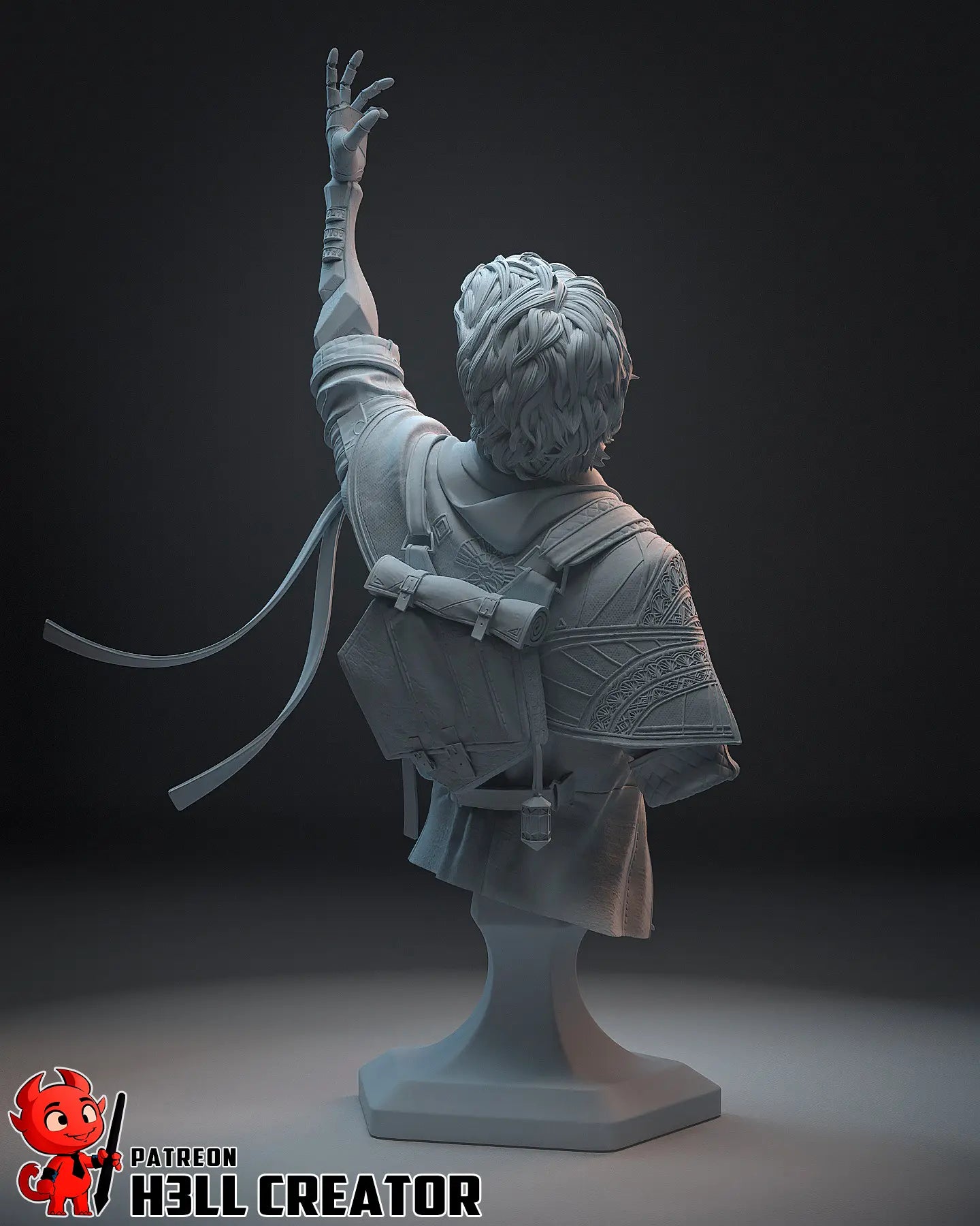 Gustave statue and bust fan art from Clair Obscur: Expedition 33 – 3D printed resin figure in spellcasting pose with lightning and detailed clothing.