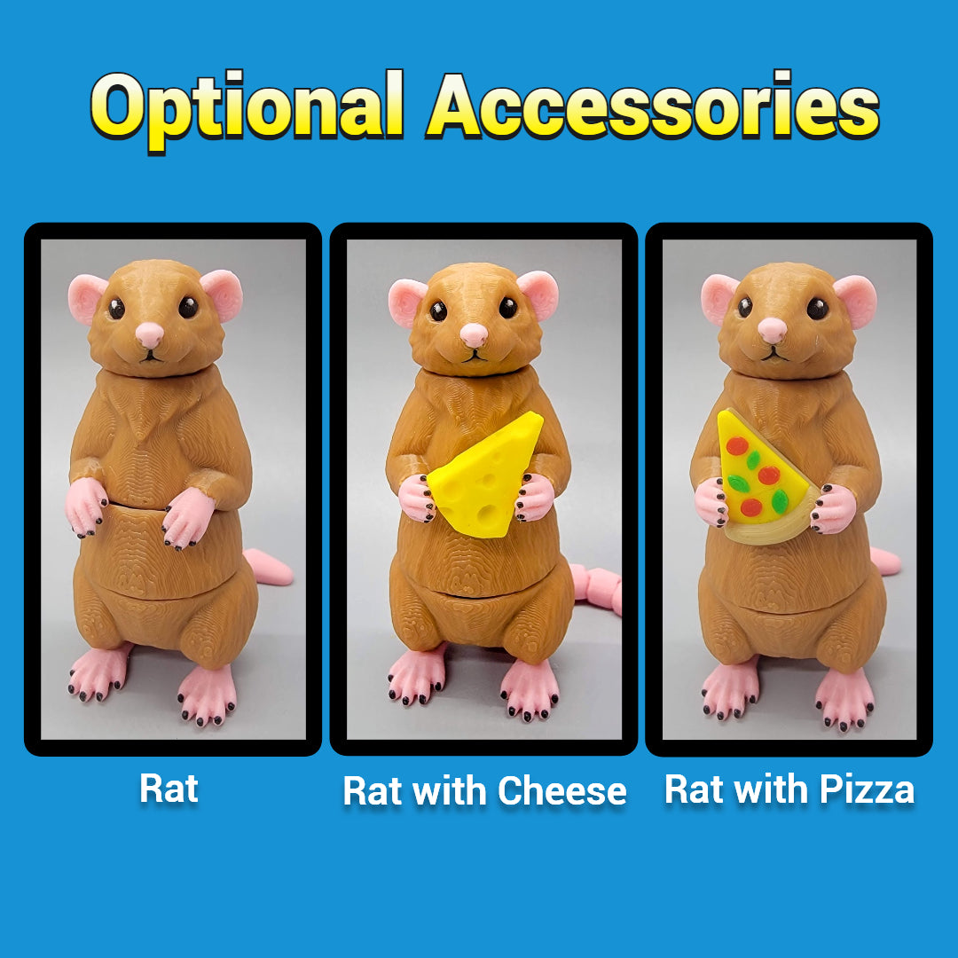 Wiggle Rat Fidget Toy, Keychain or Magnet