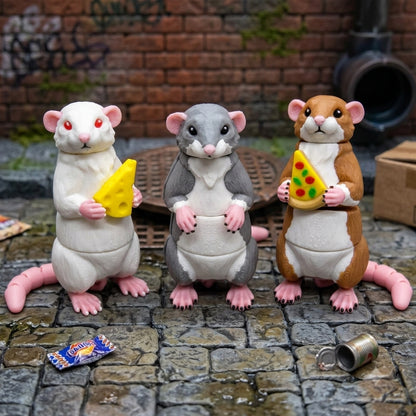 Wiggle Rat Fidget Toy, Keychain or Magnet