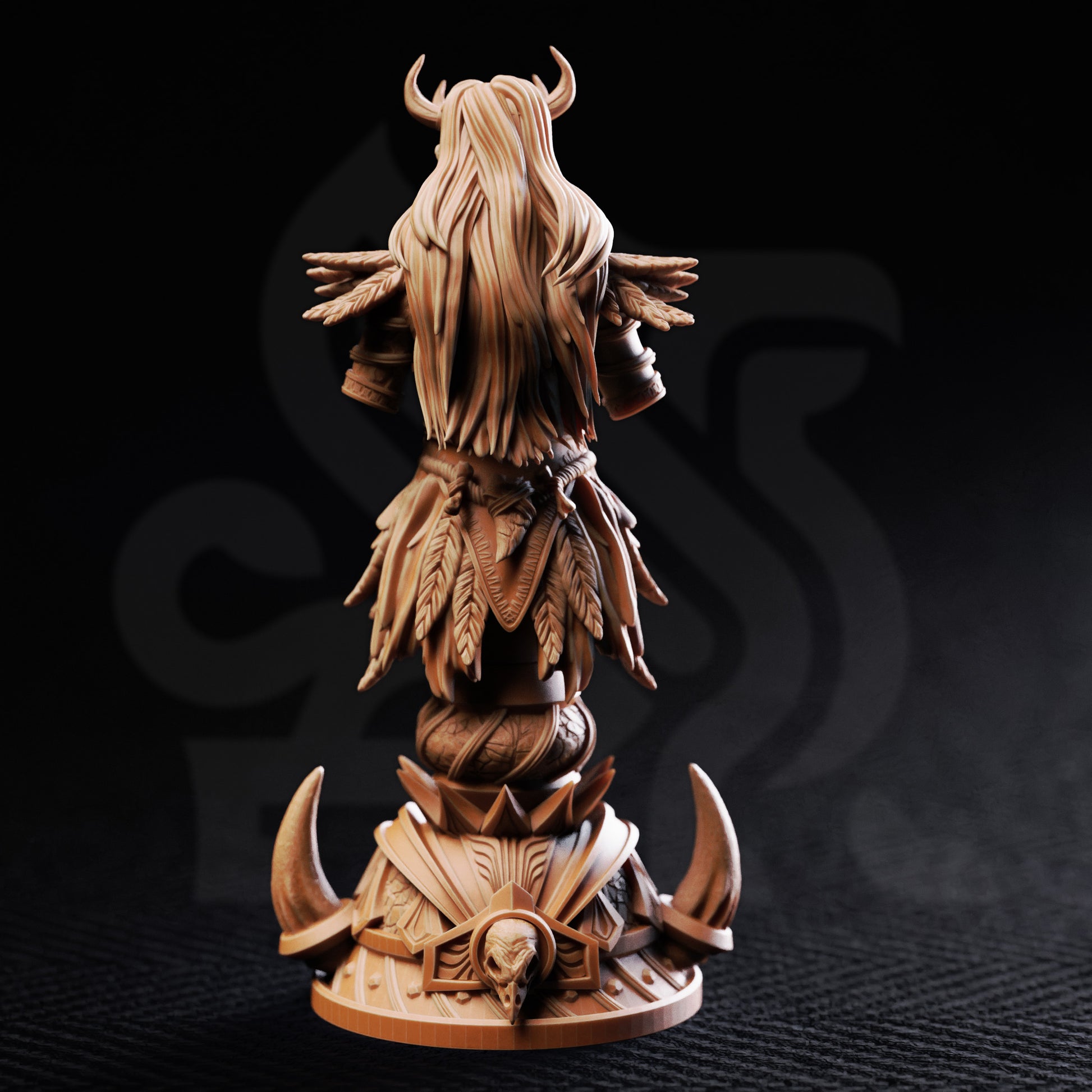 Underworld Goddess Hel resin miniature or bust display model with horned crown and skull armor