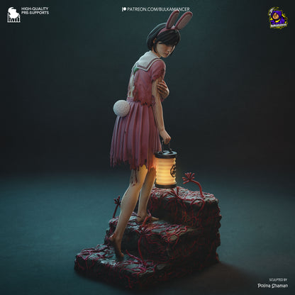 Reflective Ballerina Warrior 3D printed resin figure – 216 mm tall fantasy collectible sculpted by Polina Shaman for Bulkamancer.