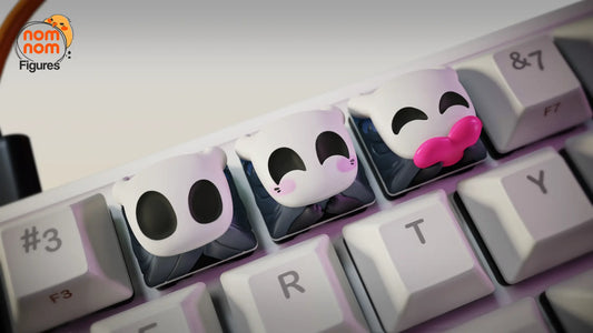hollow knight keycaps closeup on keyboard
