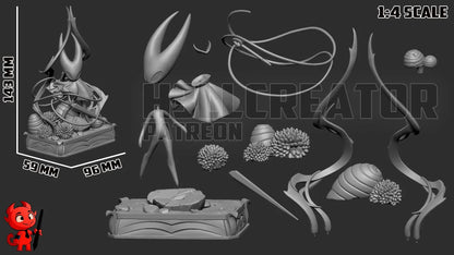 Hornet collectible statue parts layout with scale dimensions