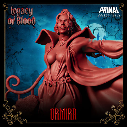 Darklord Ormira resin miniature, vampire boss figure for D&D and tabletop RPGs – 32mm or 75mm – Legacy of Blood – D&K Custom Prints