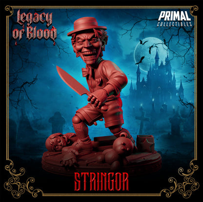Stringor close-up showing grinning face and bloody knife
