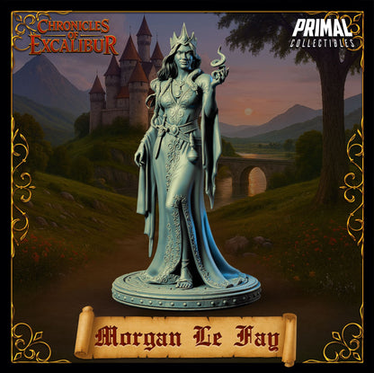 Morgan Le Fay resin miniature witch figure from the Chronicles of Excalibur line crafted for collectors and painters by D&K Custom Prints