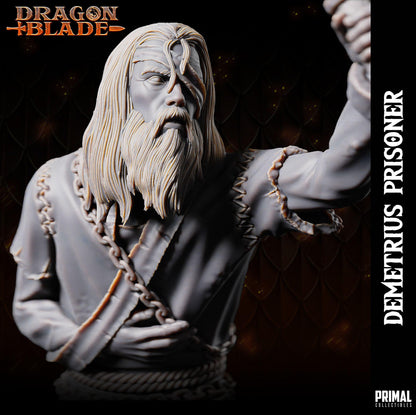 3D printed NPC male captive with beard and shackles