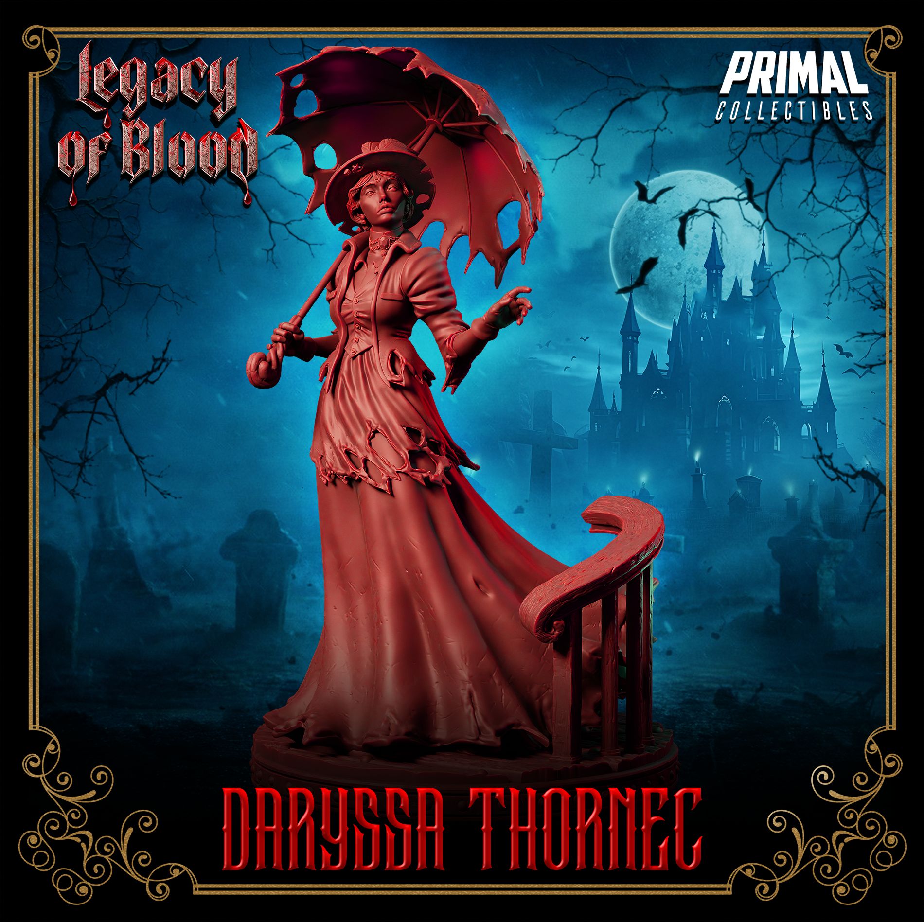 Spirit Daryssa Thornec resin miniature ghost villain figure for D&D and TTRPGs – 32mm or 75mm – Legacy of Blood – D&K Custom Prints