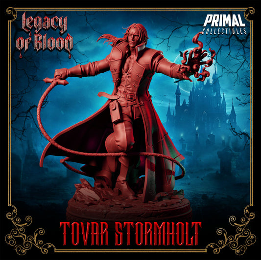 Tovar Stormholt 3D printed miniature from Legacy of Blood line, available in 32mm, and 75mm. Resin model for painting and collecting