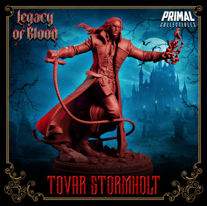 Tovar Stormholt 3D printed miniature from Legacy of Blood line, available in 32mm, and 75mm. Resin model for painting and collecting