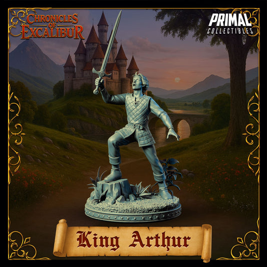 Young King Arthur resin figure from the Chronicles of Excalibur line sculpted for painters and fans of Arthurian fantasy by D&K Custom Prints