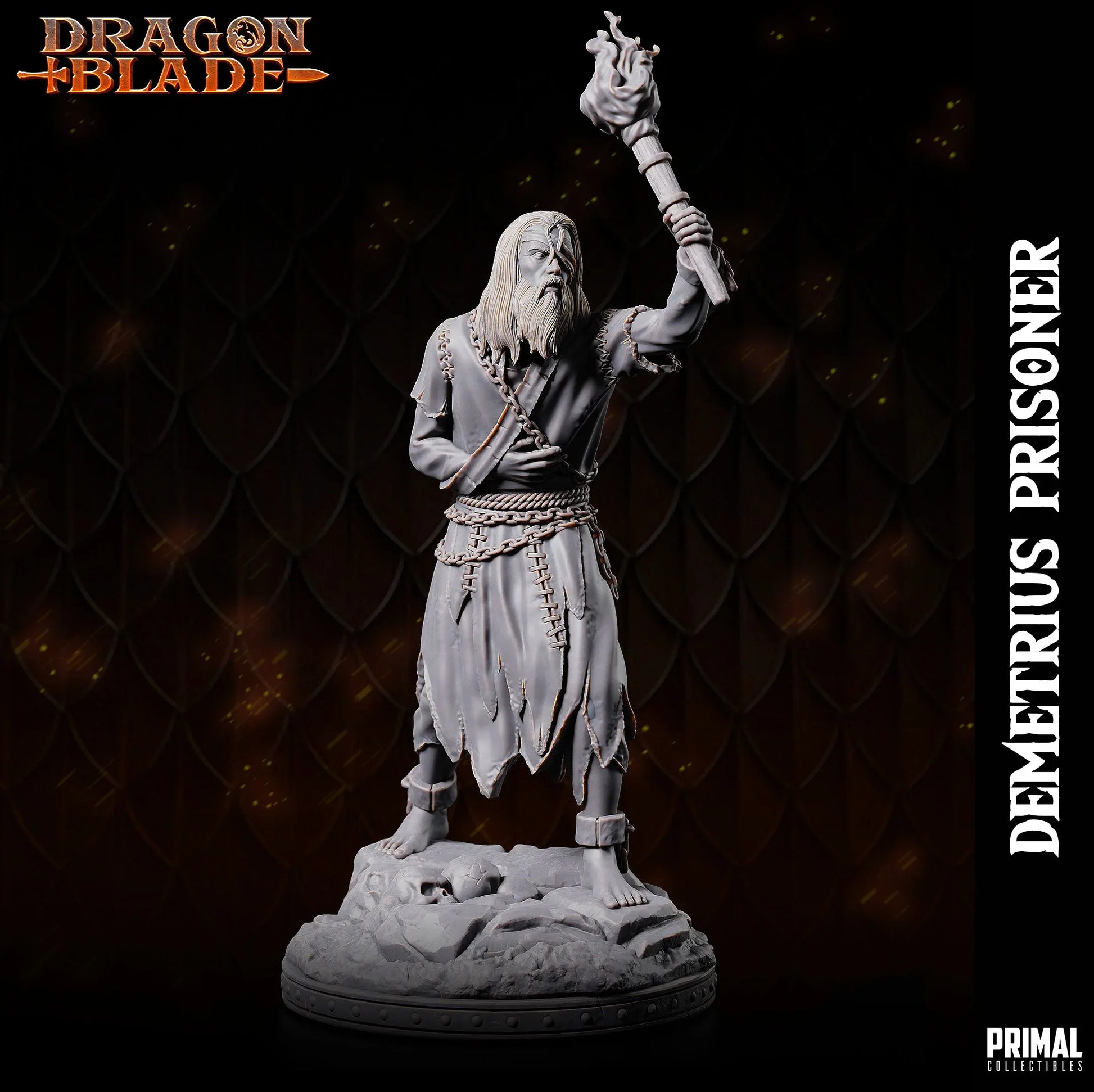 Demetrius Prisoner miniature holding torch in chains