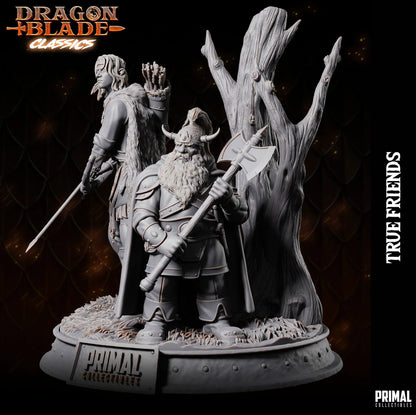 High-detail view of True Friends Diorama display base and figures