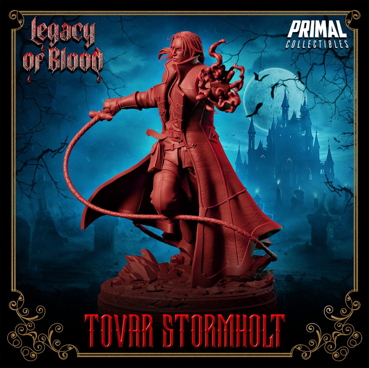 Tovar Stormholt 3D printed miniature from Legacy of Blood line, available in 32mm, and 75mm. Resin model for painting and collecting