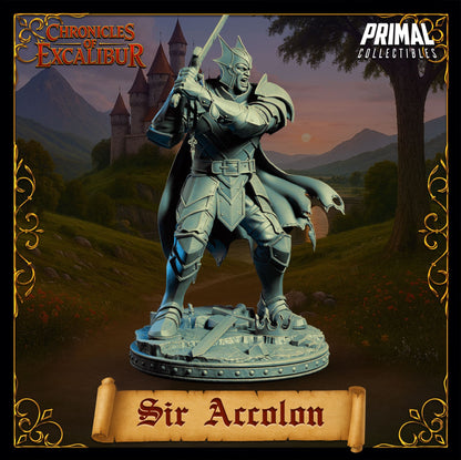 Sir Accolon evil knight resin figure with detailed armor by D&K Custom Prints