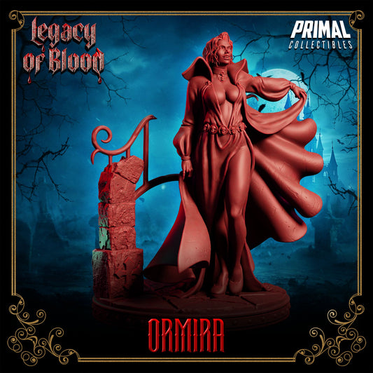 Darklord Ormira resin miniature, vampire boss figure for D&D and tabletop RPGs – 32mm or 75mm – Legacy of Blood – D&K Custom Prints