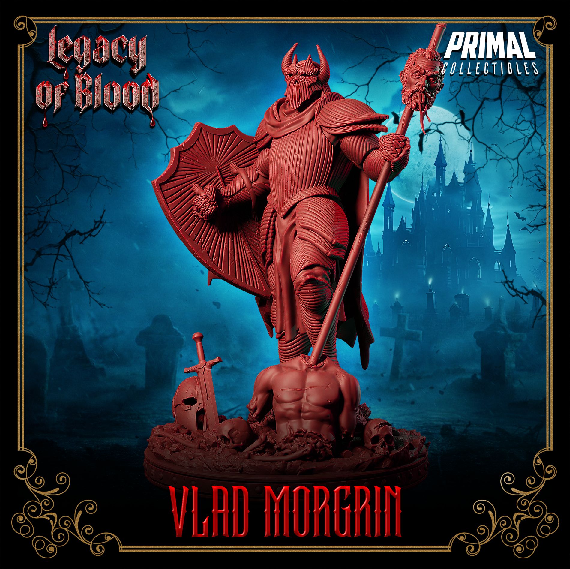 Vlad Morgrin left-side view showing detailed base with skulls and weapons