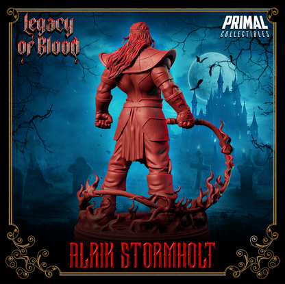 Alrik Stormholt Legacy of Blood resin miniature – 32mm and 75mm scales – detailed 3D printed fantasy figure – tabletop RPG collectible