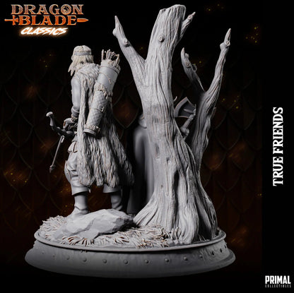 Back view of True Friends Diorama showing forest detail and ranger's quiver
