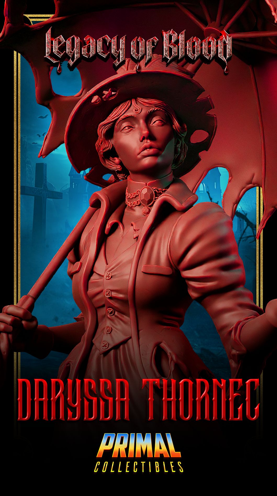 Spirit Daryssa Thornec resin miniature ghost villain figure for D&D and TTRPGs – 32mm or 75mm – Legacy of Blood – D&K Custom Prints