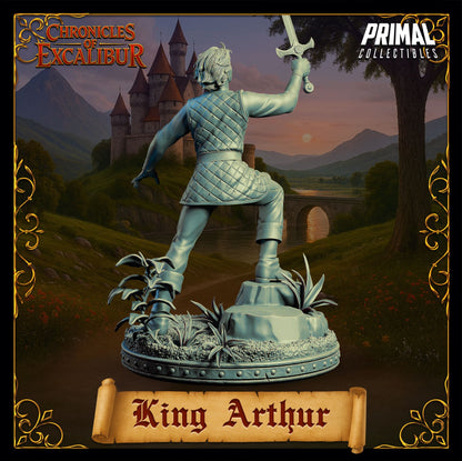 Young King Arthur resin figure from the Chronicles of Excalibur line sculpted for painters and fans of Arthurian fantasy by D&K Custom Prints