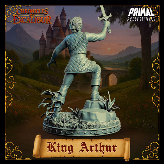 Young King Arthur resin figure from the Chronicles of Excalibur line sculpted for painters and fans of Arthurian fantasy by D&K Custom Prints