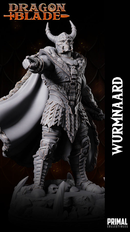 Highlord Boss Wurmnaard 3D printed resin miniature – Dragonblade Masters of Dungeons Quest – 32mm and 75mm scale TTRPG boss figure