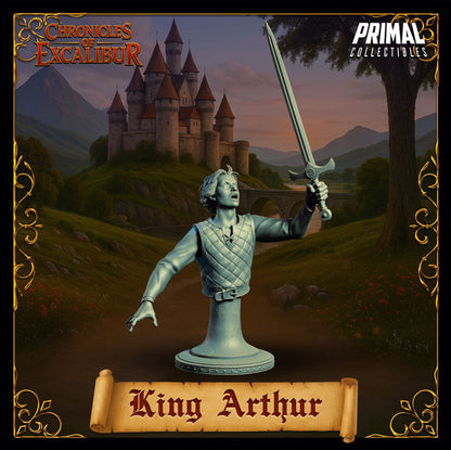 Young King Arthur resin figure from the Chronicles of Excalibur line sculpted for painters and fans of Arthurian fantasy by D&K Custom Prints