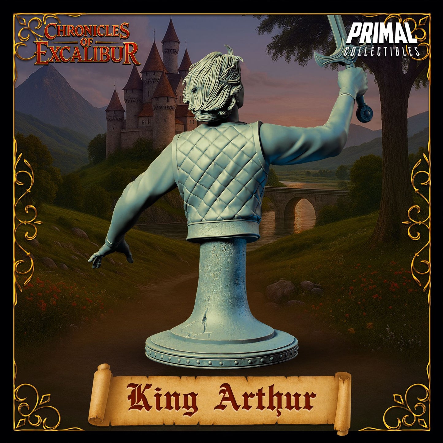 Young King Arthur resin figure from the Chronicles of Excalibur line sculpted for painters and fans of Arthurian fantasy by D&K Custom Prints