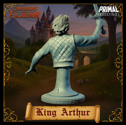 Young King Arthur resin figure from the Chronicles of Excalibur line sculpted for painters and fans of Arthurian fantasy by D&K Custom Prints
